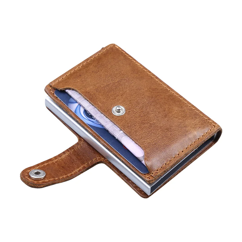 Мужской кошелек с блокировкой Rfid мини-кошелек из 100% натуральной кожи деловой - Фото №1