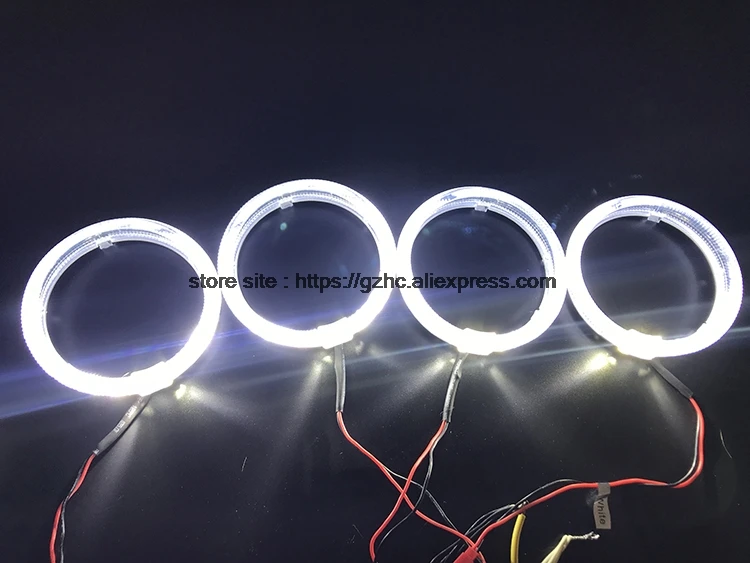 HochiTech Cree светодиодный светильник-чип, направляющий ангельские глазки, комплект, белый ореол, кольцо, Дневной светильник с диммером для Touareg 2003-2006