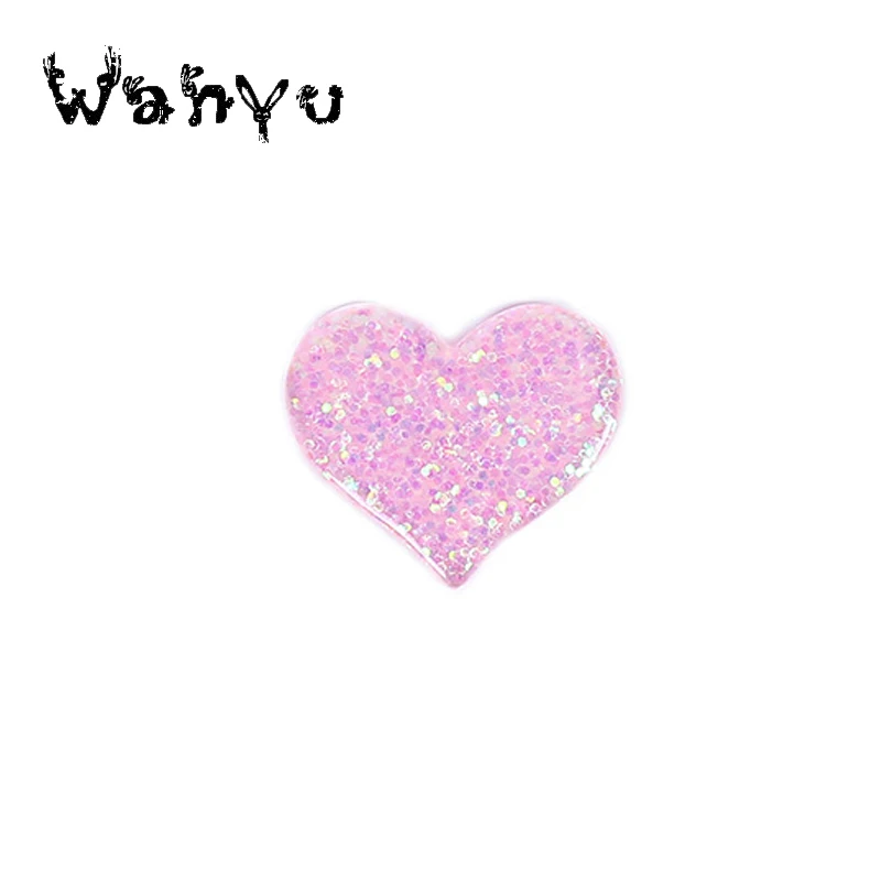40pcs Sequins heart Padded Patches Appliques For handmade accessories diy hair bow craft | Дом и сад