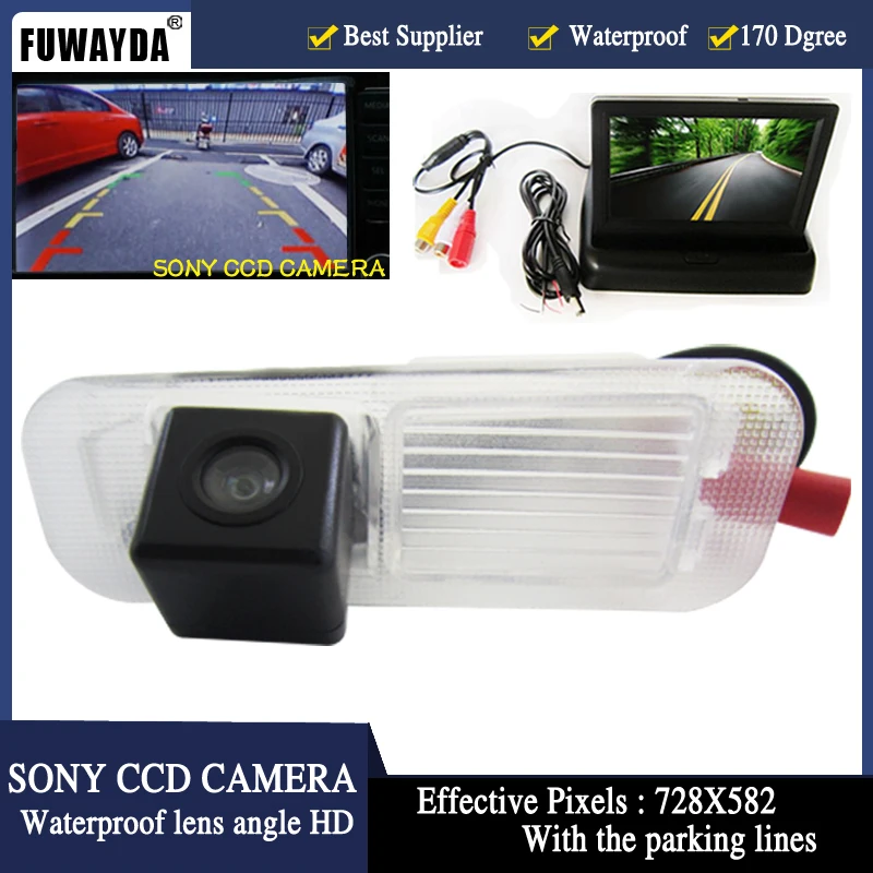 

FUWAYDA car accessories Paking HD Revere CCD Car Rear View Camera 4.3 inch Car Rearview Mirror Monitor For Kia K2 RIO Sedan