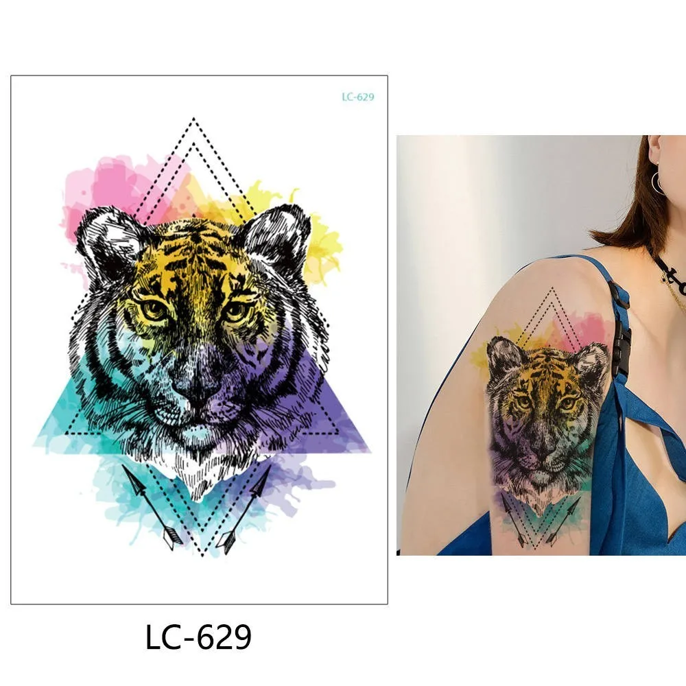 LC-629 Glaryyears 15*21 см временная татуировка наклейка Горячая Поддельные татуировки животные и растения флеш-тату водонепроницаемый маленький боди-арт для мужчин и женщин - Цвет: LC-629