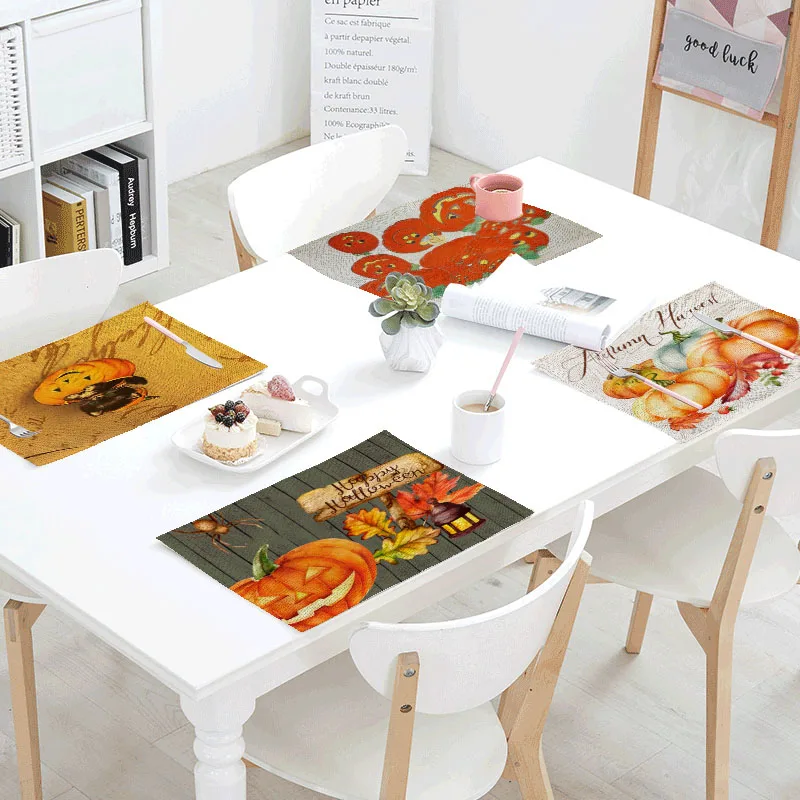 Подарок на Хэллоуин Настольный коврик Кухонное украшение Подсолнухи столовые