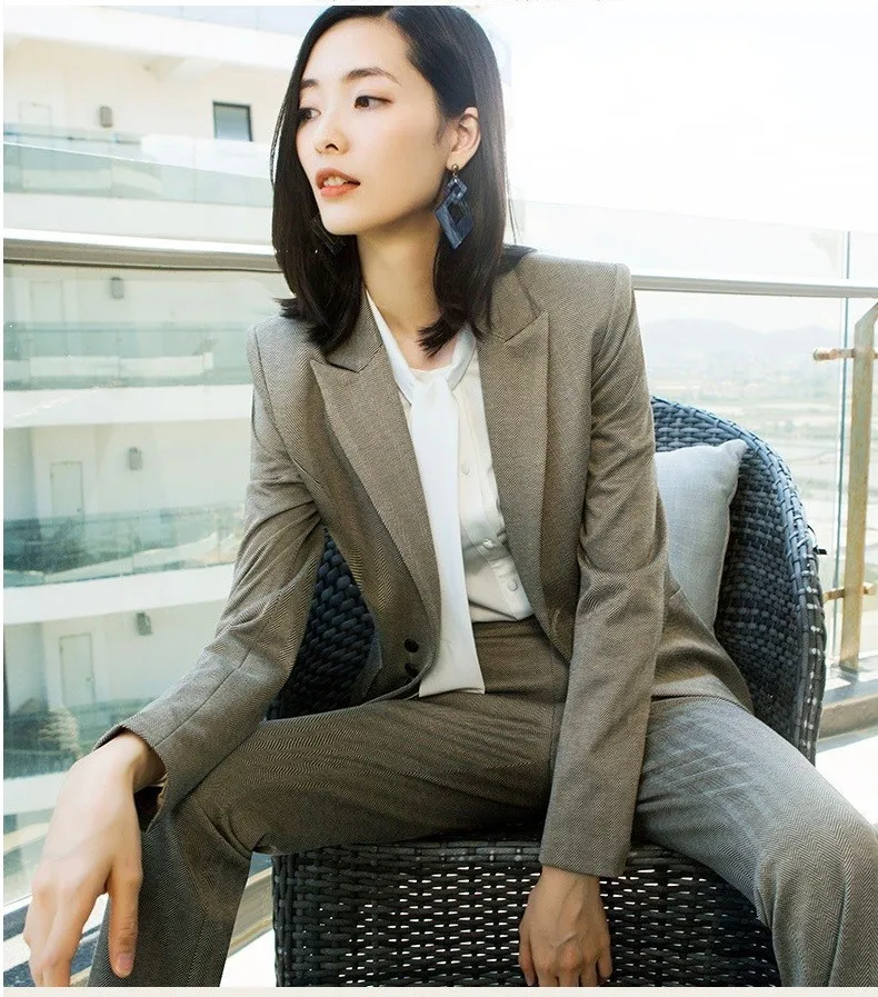 Высококачественная ткань Униформа дизайнерские брючные костюмы для женщин