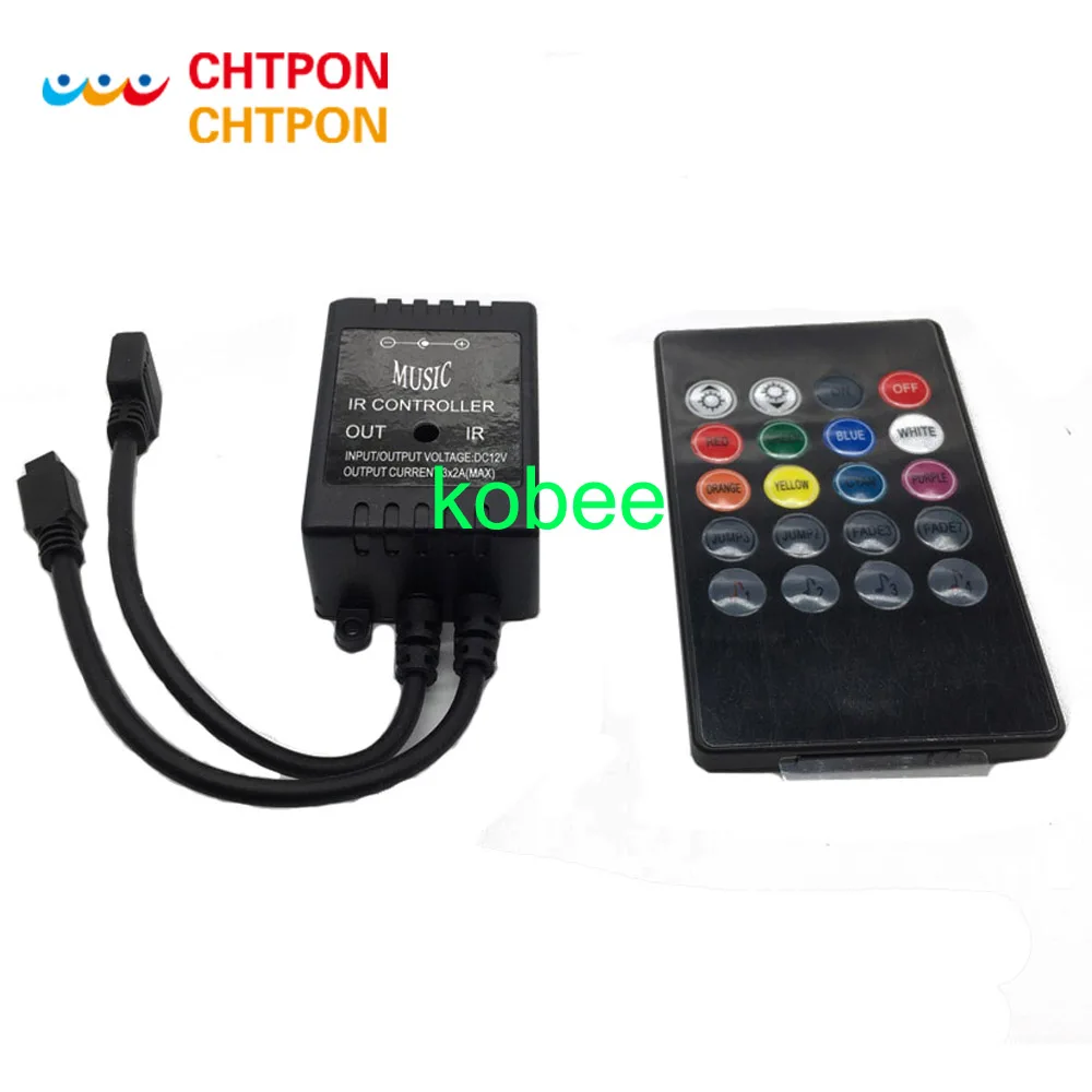 Светодиодный музыкальный ИК контроллер 20 кнопок дистанционный звуковой датчик с