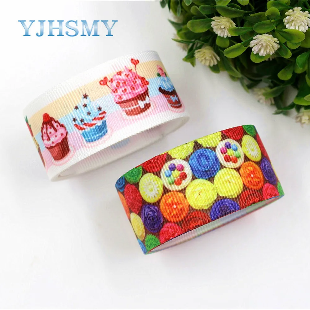 YJHSMY G-18419-1 10 yards 25 mm Cartoon Printed grosgrain ribbons DIY handmade Hair accessories Material wedding gift wrap | Дом и сад