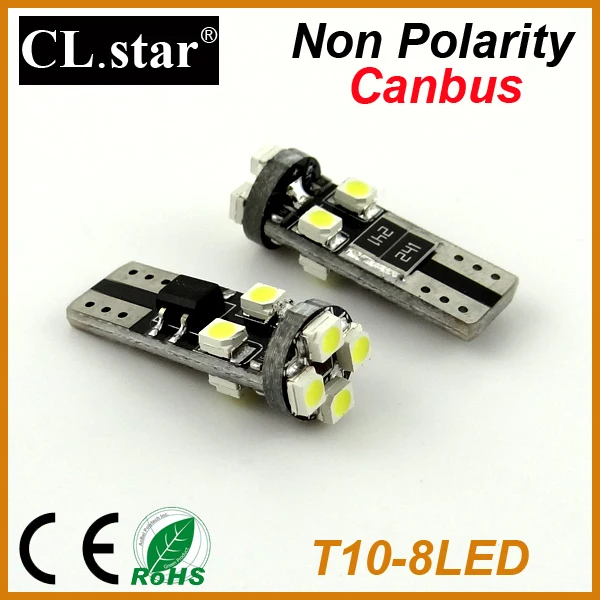 

10pcs No polarity 100% Error free W5W 194 168 T10 8smd canbus led LED Interior dome map Light