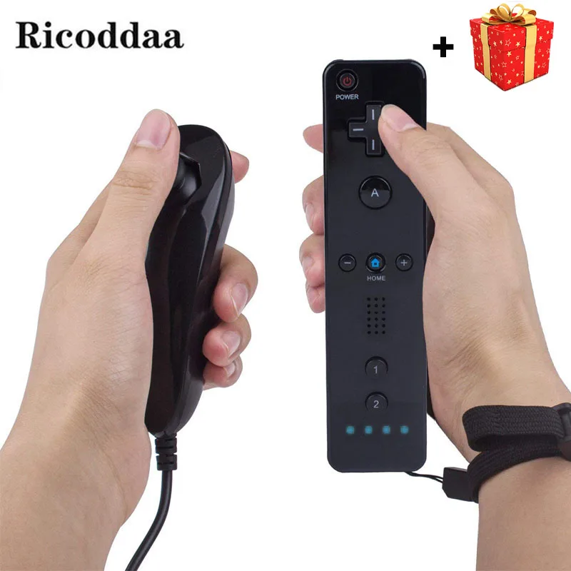 Контроллер для nintendo wii Пульт дистанционного управления джойстик+ Nunchuck с силиконовый чехол для wii геймпад беспроводной игровой аксессуар