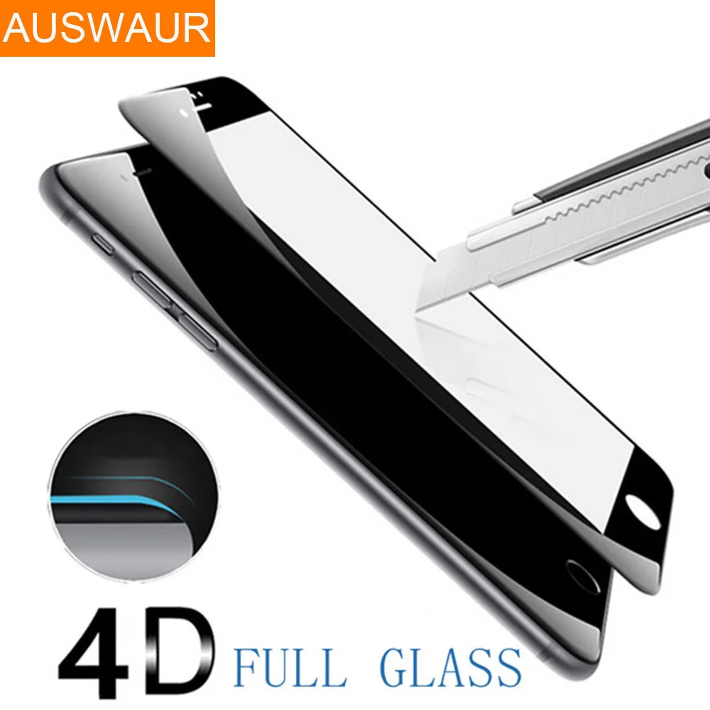 4D закаленное стекло для iPhone 6 6S Plus защита экрана закругленные края полное