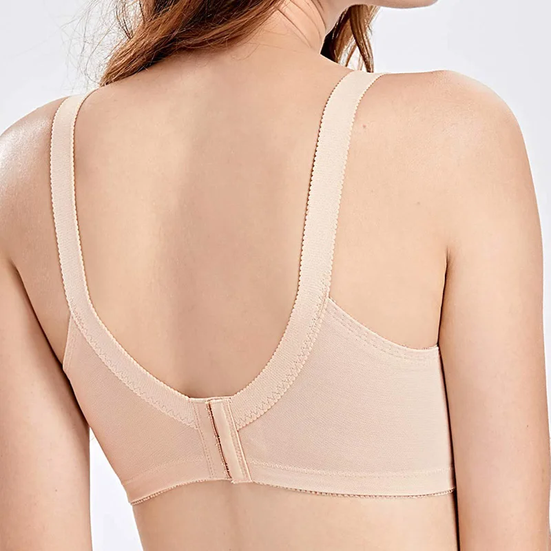 34-44 B C D DD E Women Wireless Full Coverage Wire Free Comfort Unlined Lace Sheer Ultra thin Plus Size Minimizer Bra | Женская одежда