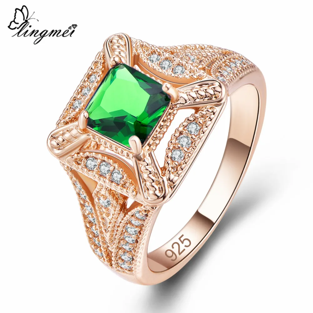 Lingmei Новое поступление GoldRing полный размер таинственный и зеленый кубический