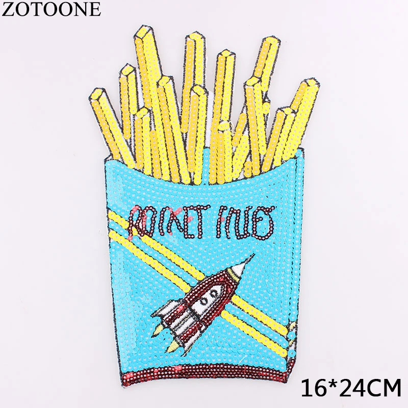 ZOTOONE блестящие нашивки картофеля-фри наклейки для девочек свитер Diy Женская