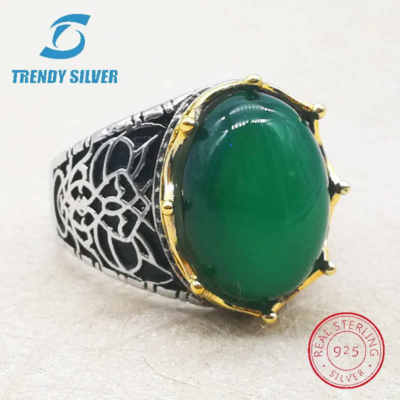 Серебряные ювелирные изделия 925 мужские кольца аксессуары бирюзовый драгоценный