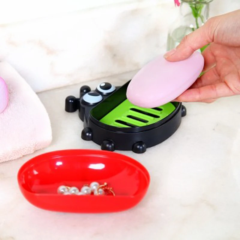 С мультяшной божьей коровкой Ванная комната Душ Мыло коробка для хранения блюдо