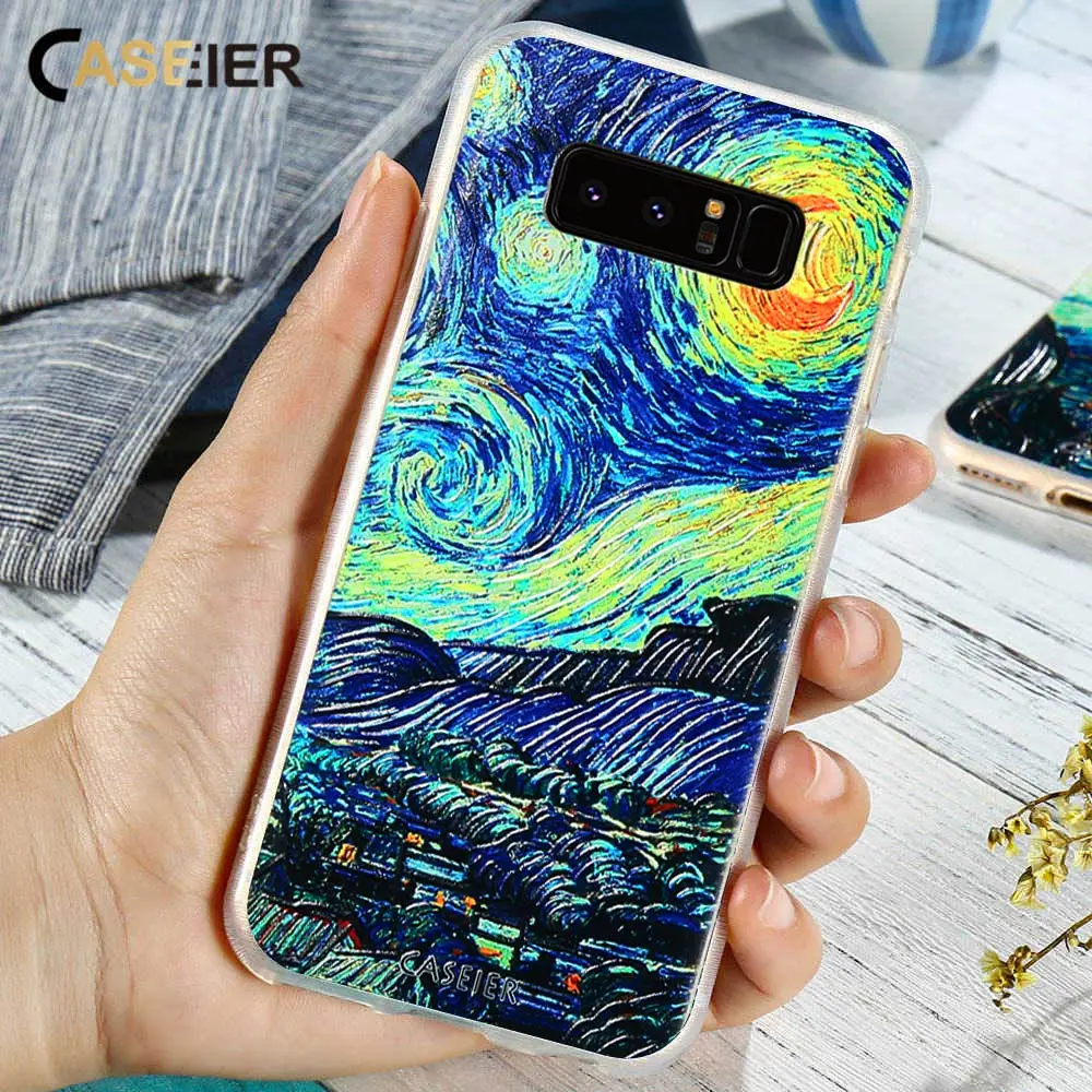 Caseier роспись чехла для телефона Samsung Galaxy S6 S7 edge S8 Plus Note 8 Чехол Ван Гог Звездная ночь