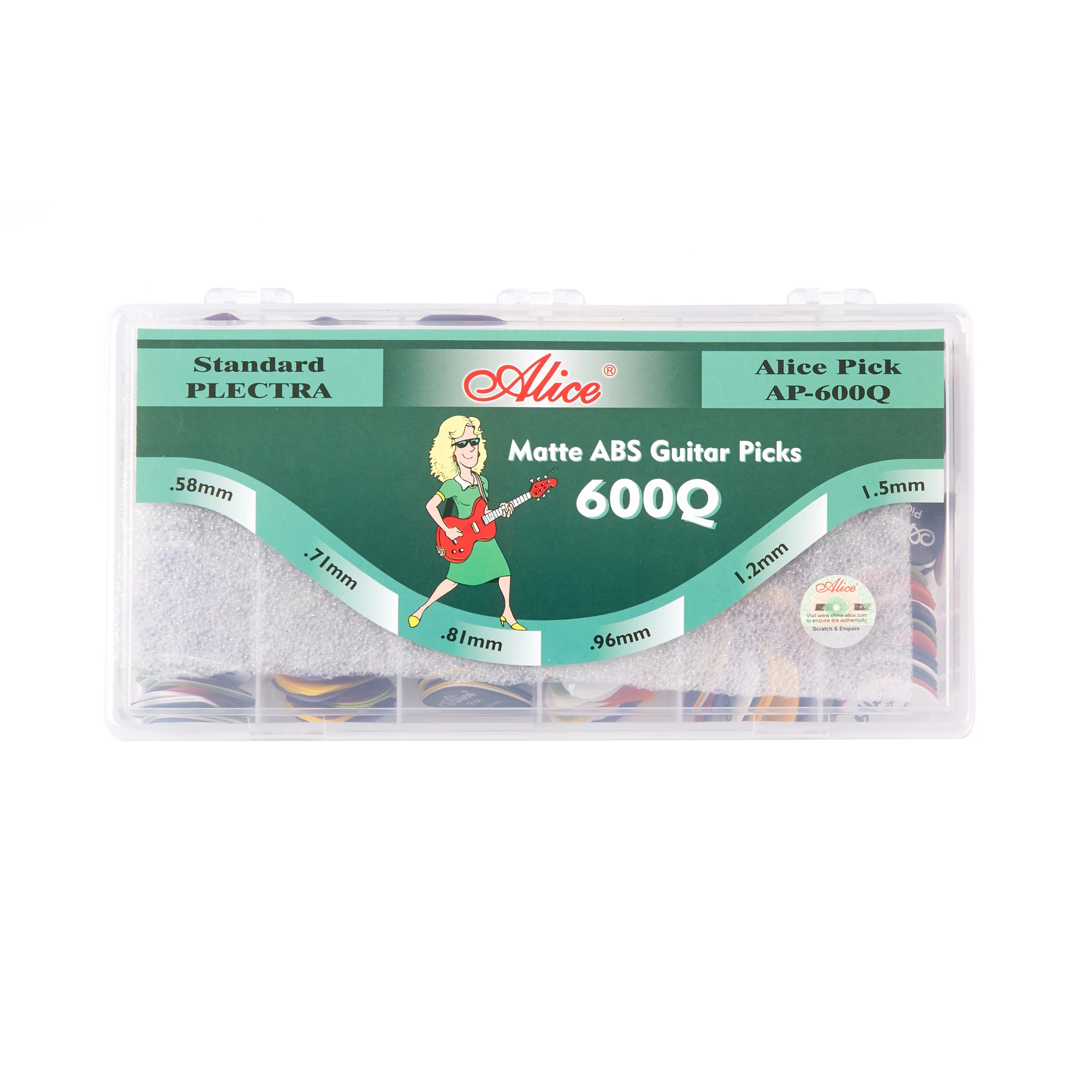 Alice Matte 600Pcs Guitar Bass Picks ABS High Quality 0.58-1.5mm | Спорт и развлечения