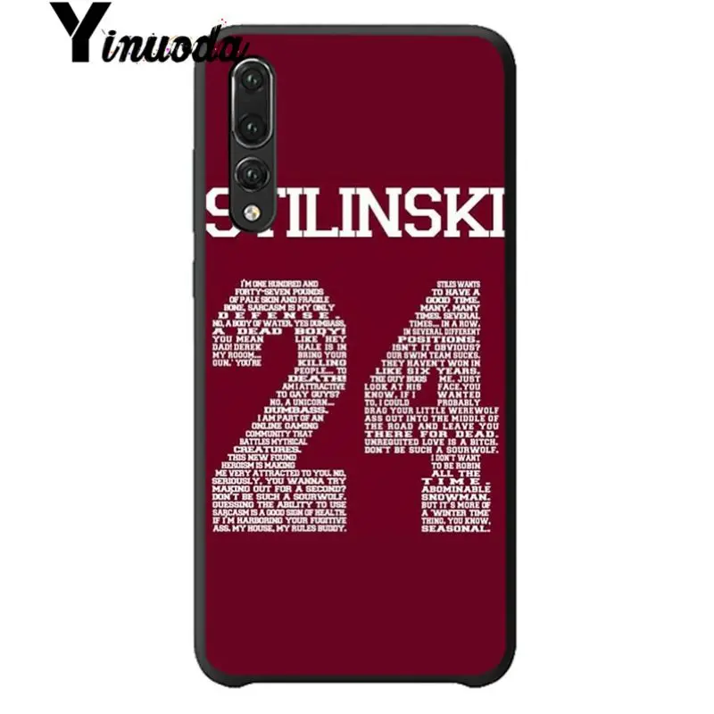 Yinuoda Teen Wolf Stilinski 24 Dunbar 9 Мягкий Силиконовый ТПУ чехол для телефона Huawei P 10 P20 коврик