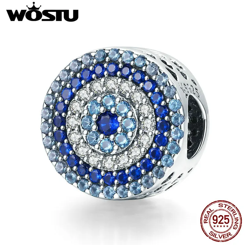 WOSTU 2019 хит продаж 925 пробы серебряный браслет Samsara Eye амулеты из бисера подходит
