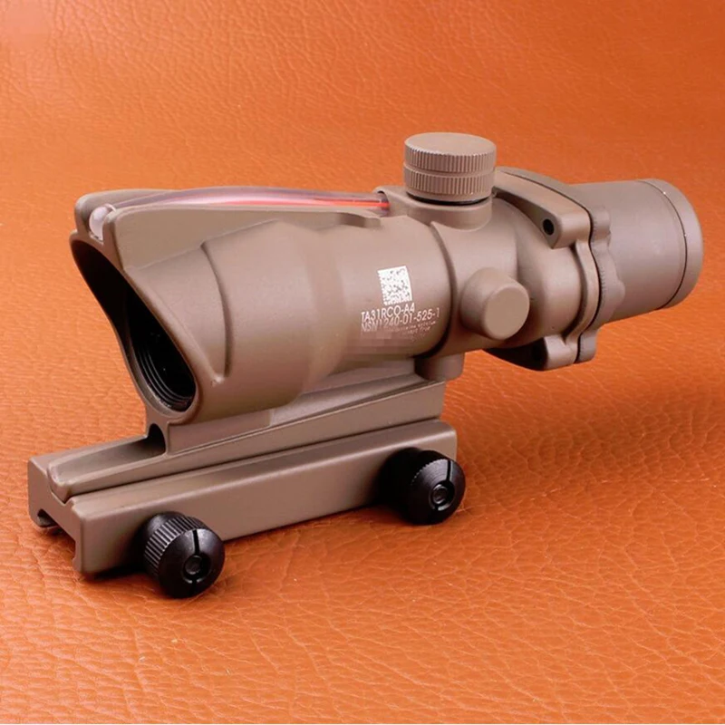 Охотничий Прицел ACOG 4X32 прицел из настоящего волокна красный зеленый оранжевый с