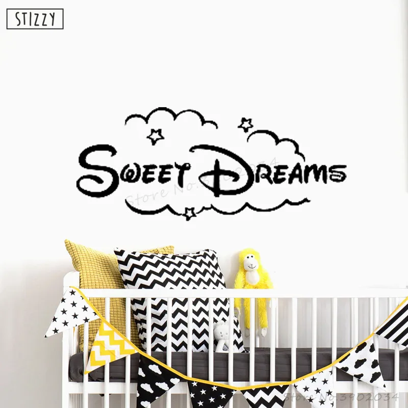 Настенная Наклейка stizzy Sweet Dreams Quote в детскую спальню хороший ночной домашний