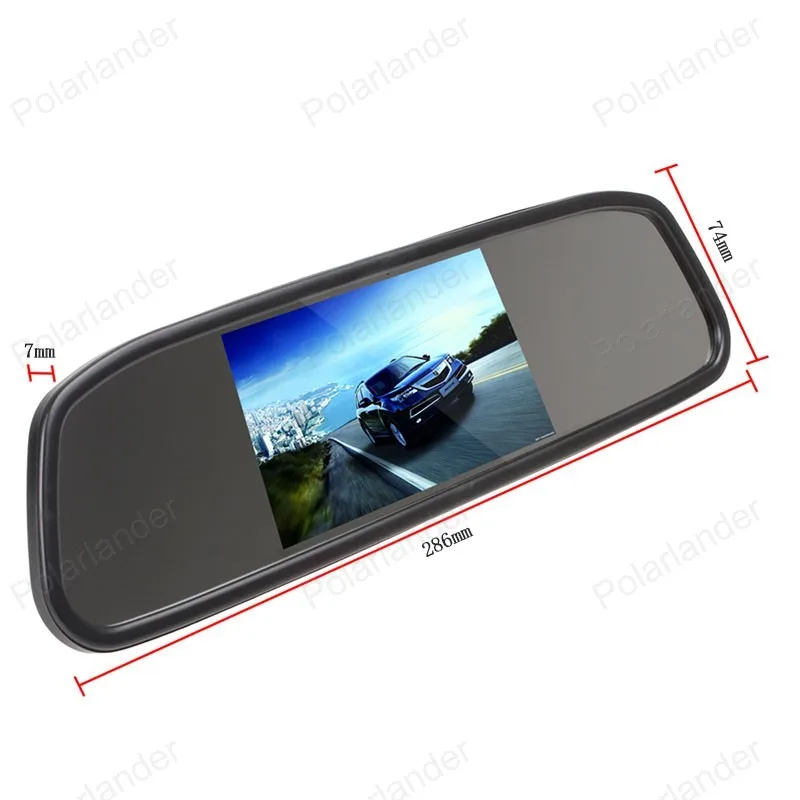 

4.3 inch tft lcd Rearview Mirror Monitor kit for Car Rear backup+ reverse parking camera ir night vision hot sale