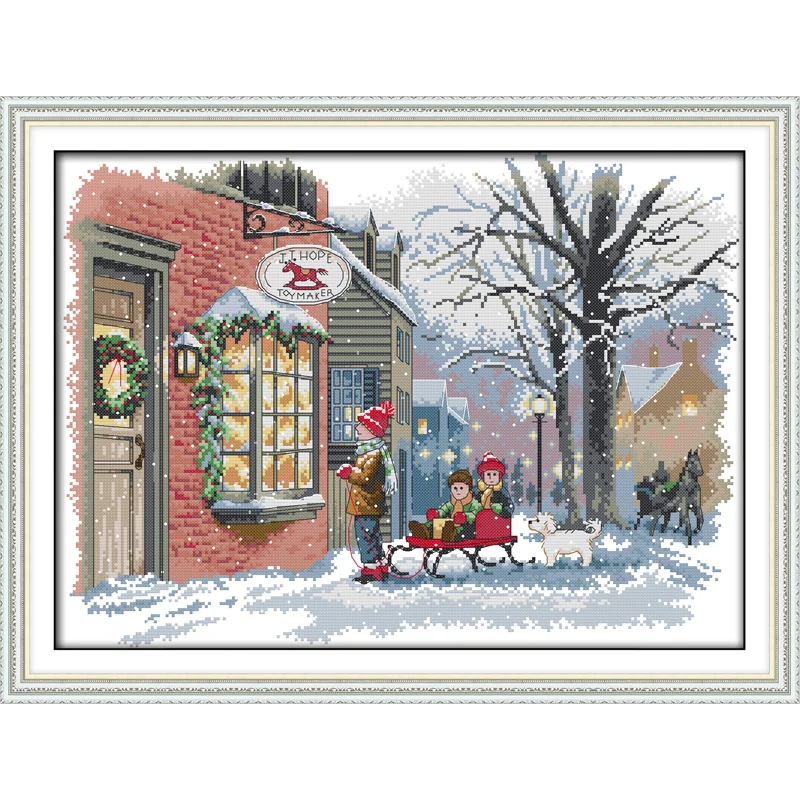 

Everlasting Love Christmas Wishes Ecological Cotton Chinese Cross Stitch Kits 11C Printed DIY Gift New Year Decorations For Home