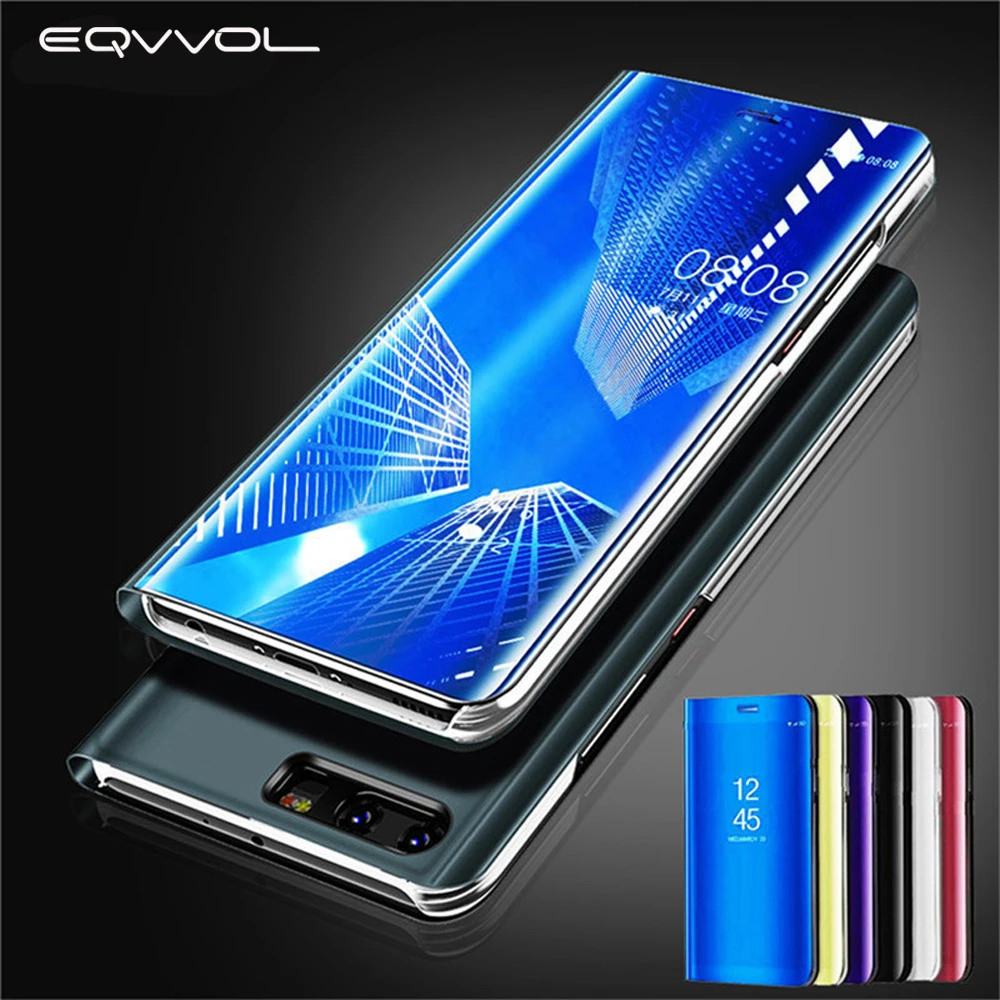 Eqvvol Clear View Smart Mirror Phone Case For iphone XR XS MAX X 8 7 6 6s Plus Cases Flip Stand Leather Cover 10 Caqa | Мобильные