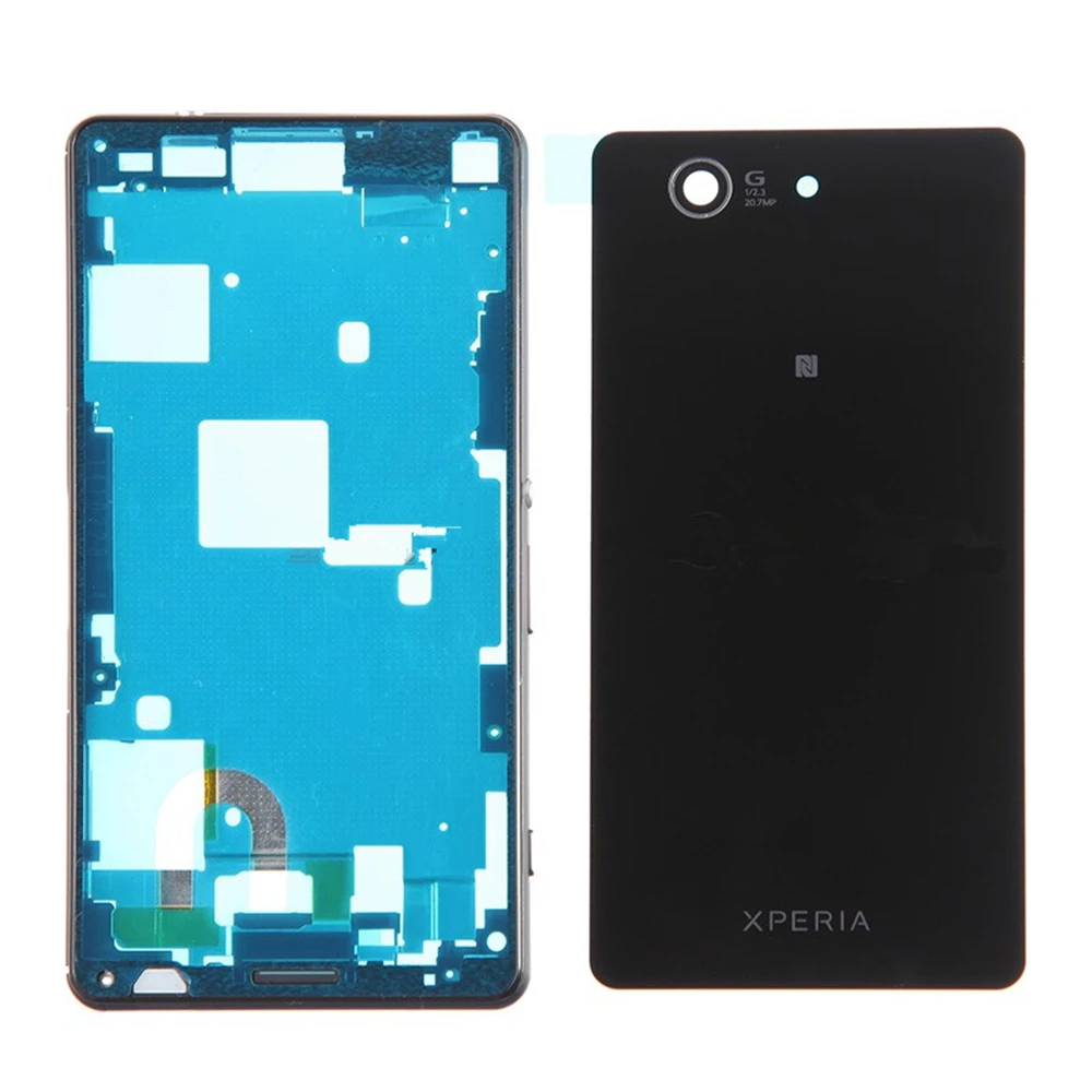 For Sony Xperia Z3 Compact D5803 D5833 Full Housing Front LCD Frame Bezel Plate + Battery Door Replacement!! | Мобильные телефоны и