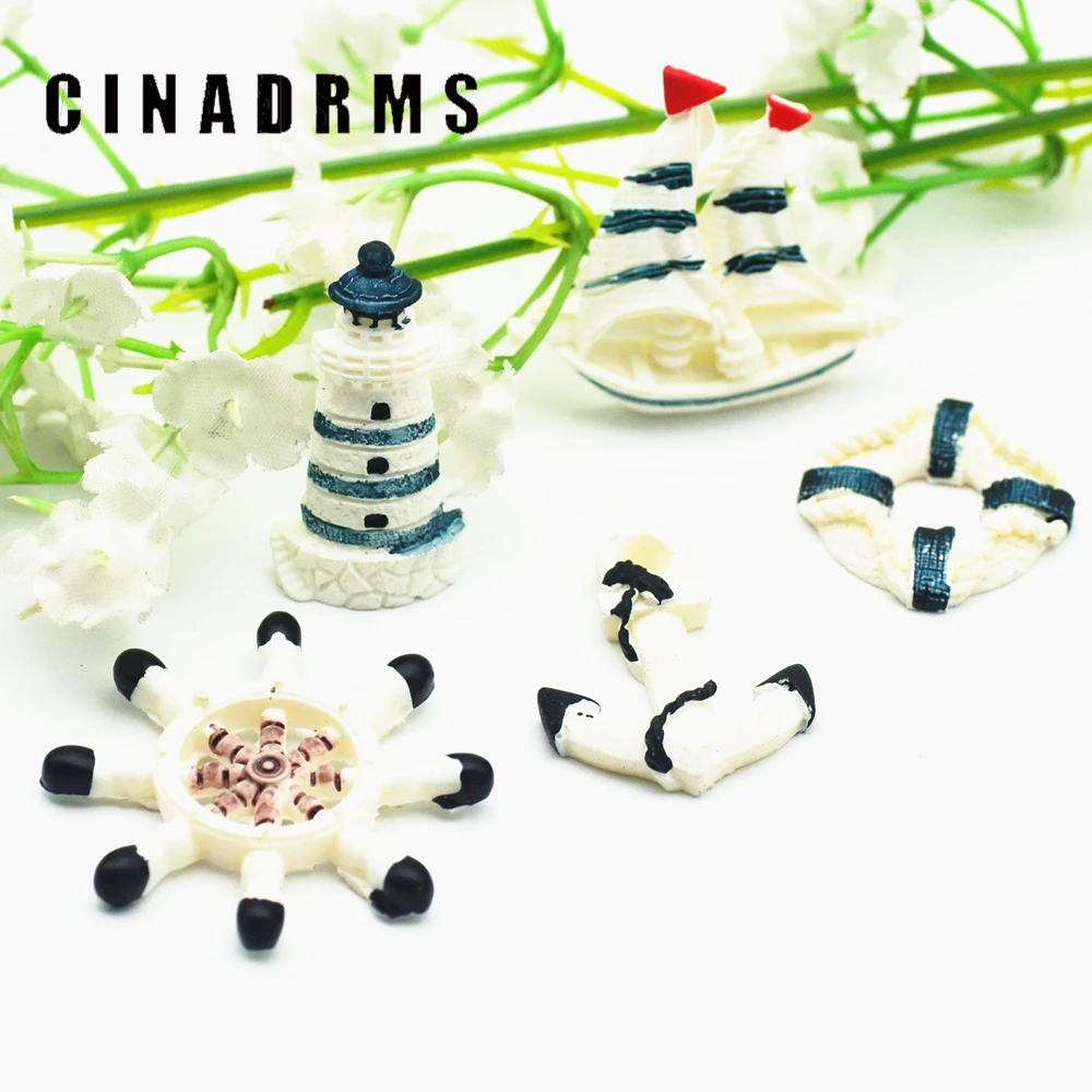 Новинка | 5 шт. кабошоны из смолы в морском стиле с плоской задней стороной
