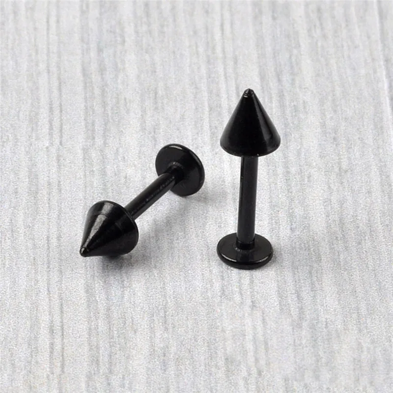 10 шт./лот Пирсинг из нержавеющей стали для бровей Лабрет пирсинг штанги черный