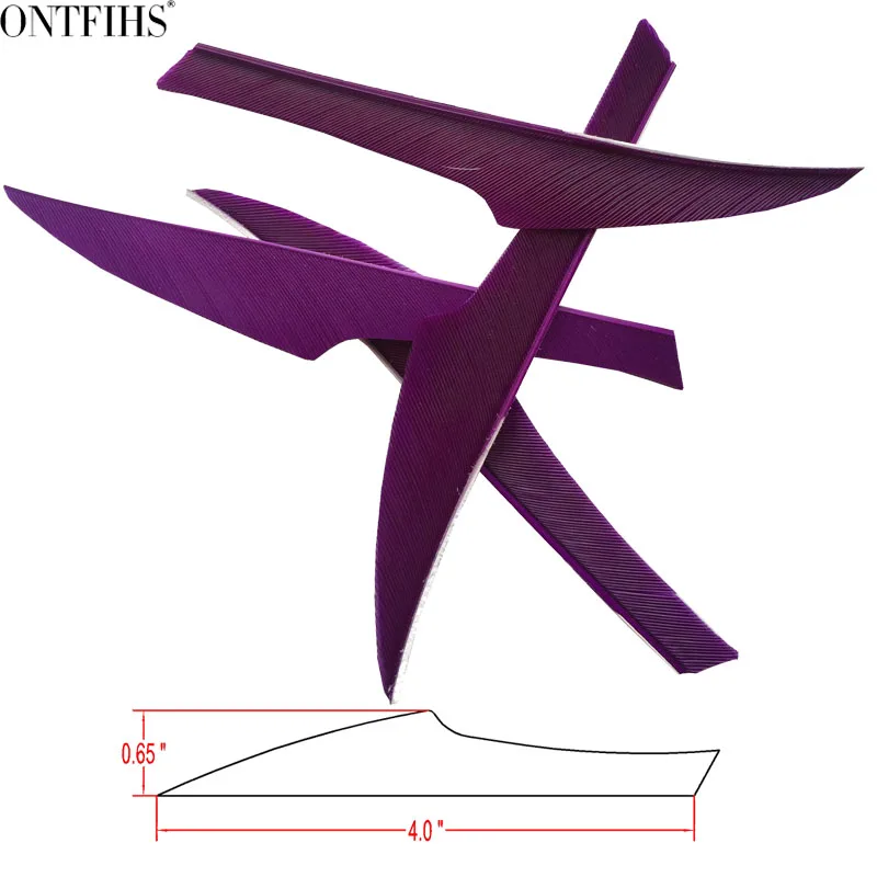ONTFIHS 100PCS Arrrow Feather 4&quot King RW Archery Fletches Arrow Accessories Turkey Fletching Purple | Спорт и развлечения