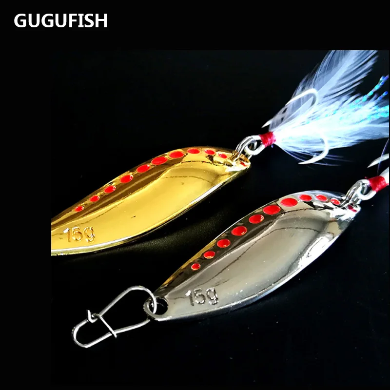 GUGUFISH Luya блестки оптом с кровяным корытом перо крюк водная дорога длинный удар