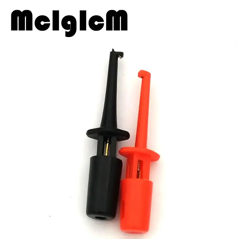 20pcs/lot New Mini Test Hook Probe Spring Clip for PCB SMT/SMD IC D20 Cable Welding Multimeter Lead Wire Black and Red | Инструменты