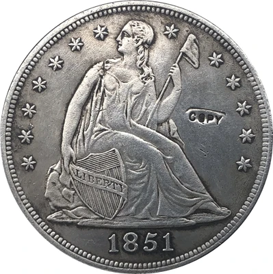 1851 Сидящая Liberty доллар копия монет|Безвалютные монеты| |