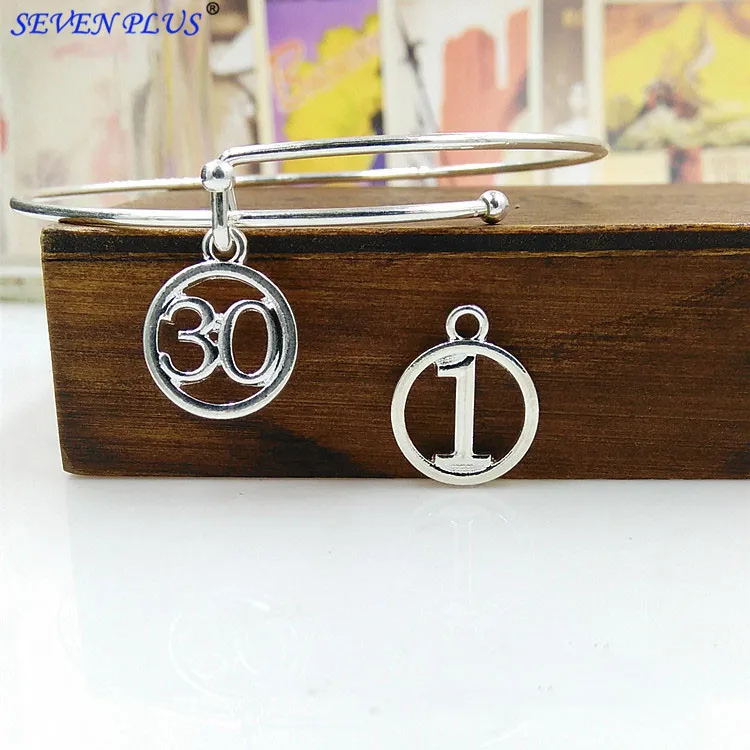 10 шт./Лот 14 мм посеребренные Подвески с номером для изготовления ювелирных