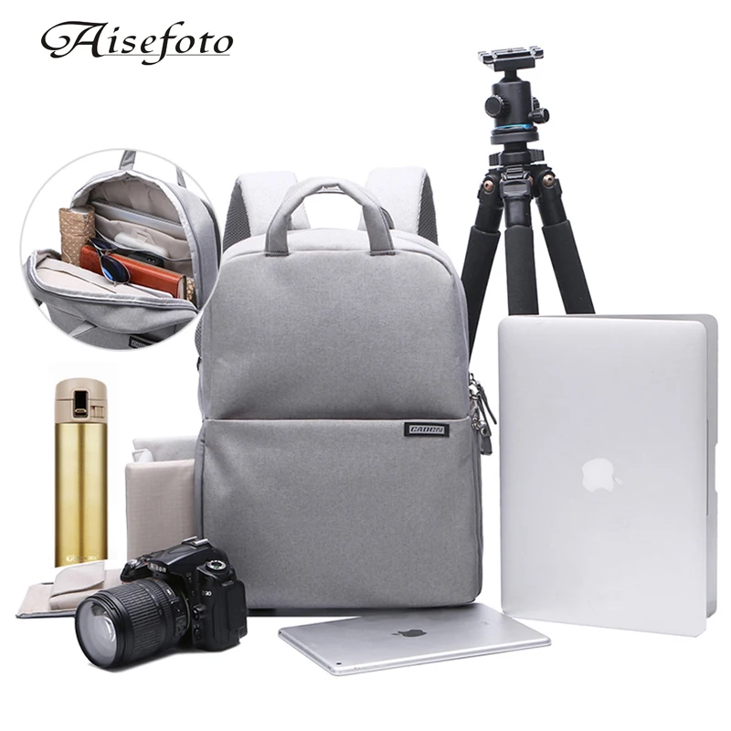 Новый Камера Рюкзаки фото Сумки мягкие плечи вина Серебристая серый и красный