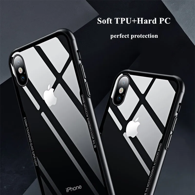 Fashion Case for iPhone 5 5S SE 6 6S 7 X 8 Shockproof TPU Transparent PC Luxury Slim Cover x 6s plus Coque |
