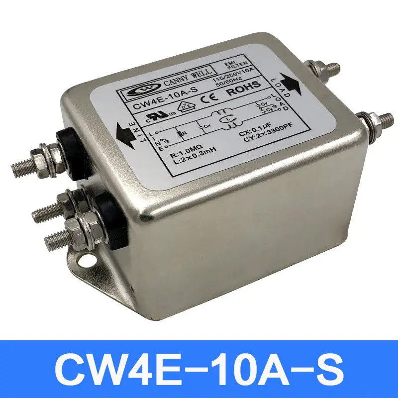 GZLOZONE 1 шт. CW4E анти-помех EMI Мощность фильтр очиститель 10/20 Вт 30 40A L11-2 | Электроника