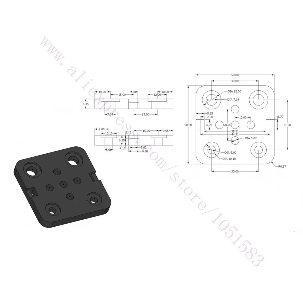 3D принтер Openbuilds Mini V станок для резьбы с ЧПУ образный слот 2 шт.|gantry plate|v platecnc gantry plate