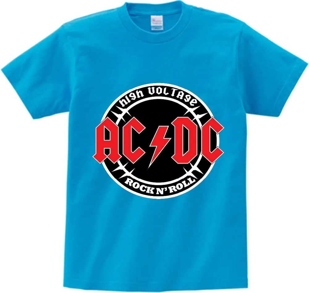 ACDC, Детская футболка детская ACDC футболка в стиле рок, Повседневная футболка с короткими рукавами для мальчиков и девочек, детские топы унисекс, одежда для малышей YUDIE