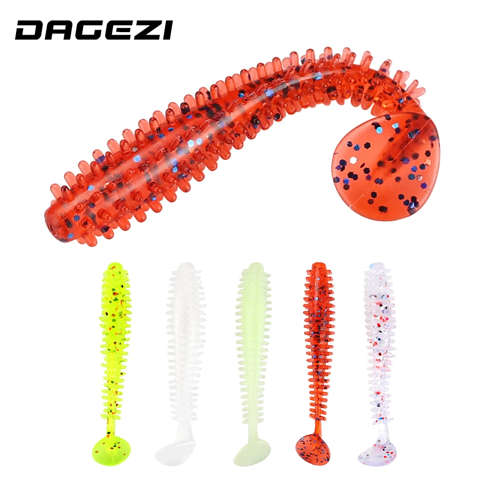

DAGEZI 6.8CM/1G Soft lure Swimbaits 5pcs/lot T tail soft fishing lure Jig Head Soft Artificial Bait for Fly Fishing Tackle