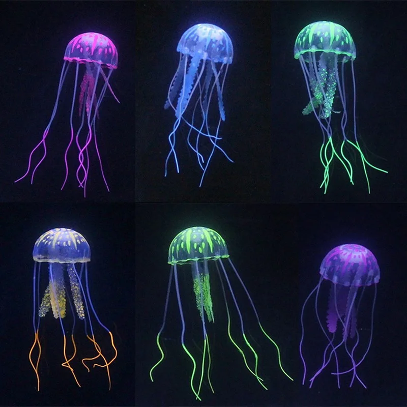 Аквариумная искусственная светящаяся мини игрушка популярный силиконовый