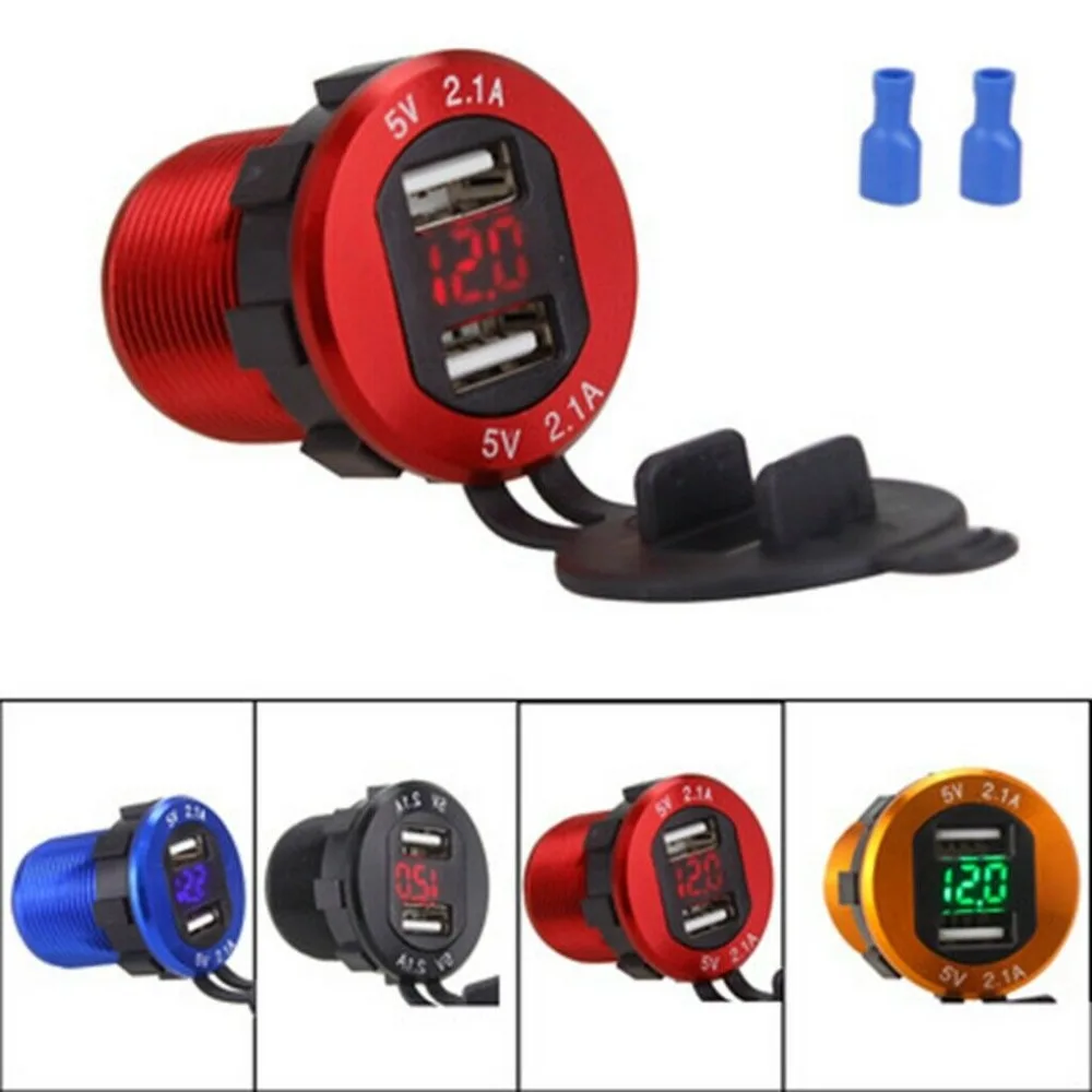 12 V/24 V 4.2A двойной USB Автомобильное зарядное устройство для мотоцикла розетка