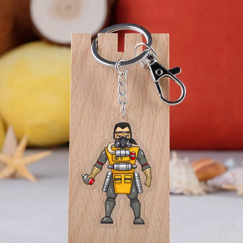 ZSQH Apex Legends keychain Mirage Caustic Bangalore Wraith Lifeline Pathfinder Gibraltar cosplay Bloodhound Figure keychains | Украшения и
