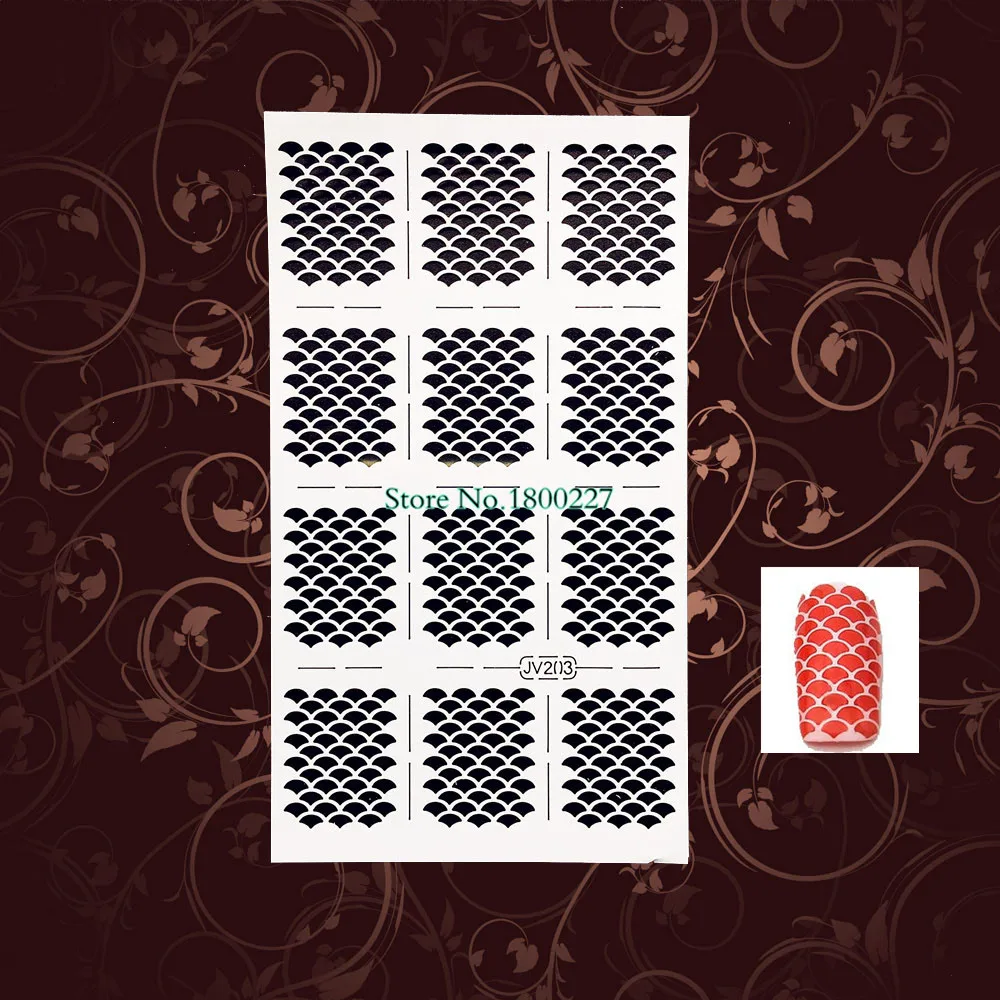 1 шт. Лидер продаж Квадратный шаблон с вырезами черная наклейка для ногтей фольга