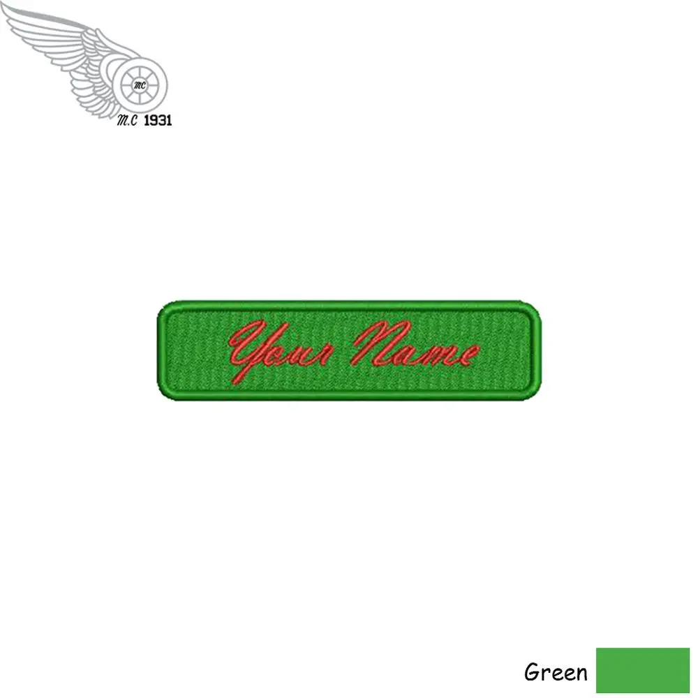 Green Индивидуальные Имя вышивки патчи Волшебная паста железа на DIY Мини персонализированные милитари номер тег 4 дюймов - Цвет: Green
