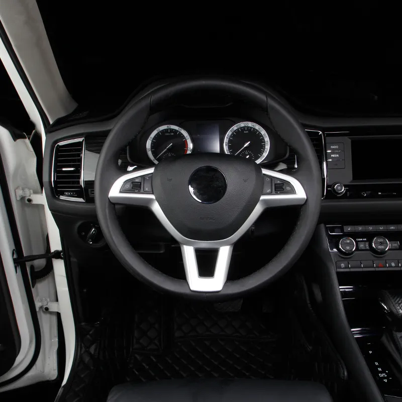 Крышка панели рулевого колеса автомобиля ABS литье отделка наклейка для Skoda Kodiaq