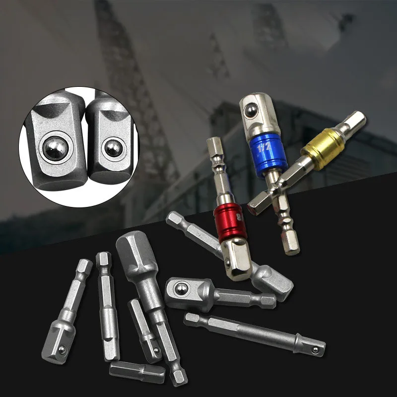 3 шт./компл. цвет 1/4 &quot3/8&quot 1/2 &quotсталь гнездо адаптера Hex набор с хвостовиком