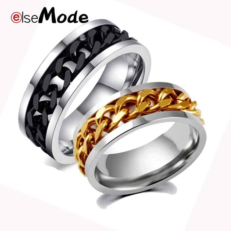 Кольцо ELSEMODE вращающееся в стиле панк рок для мужчин и женщин из нержавеющей стали
