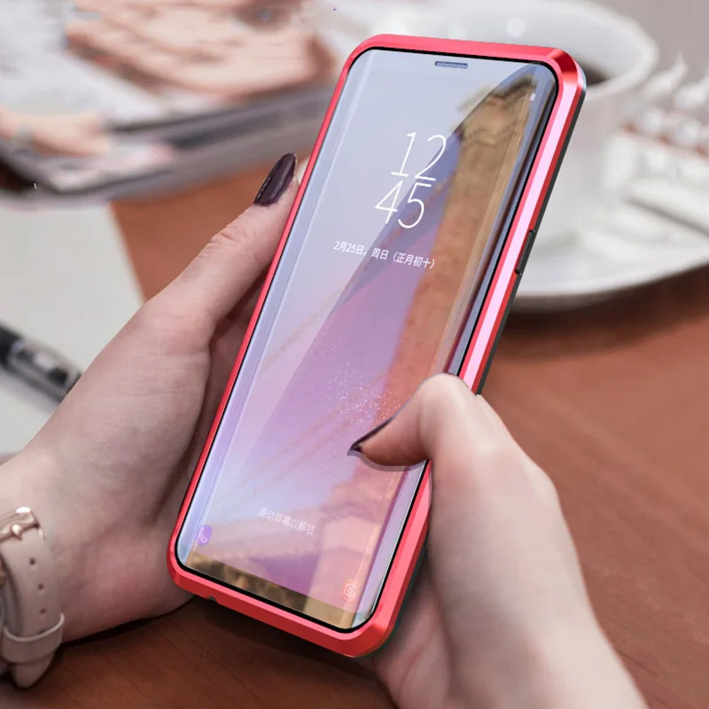 Передняя и задняя Стекло дизайн для samsung Galaxy S10 плюс металлический корпус