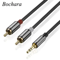 bochara 3 5mm stereo jack male to 2rca male audio cable foilbraided shielded for speakers amplifier 1 8m 3m 5m 10m 15m 20m